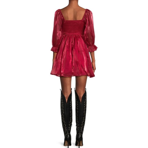 Allison & Kelly Red Organza Fit and Flare Dress - Picture 2 of 6